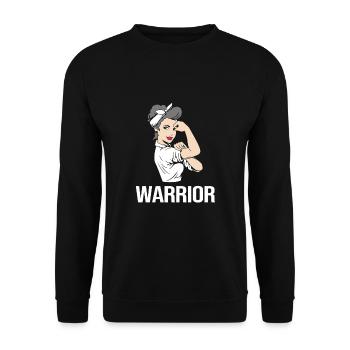 Lung Cancer Warrior Warrior - Unisex Sweatshirt - black - Front - Alina (178cm) & Michal (187cm)
