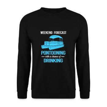Pontoon Boat Boat Boats - Unisex Sweatshirt - black - Front - Alina (178cm) & Michal (187cm)