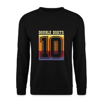 11th birthday Ten year of birth Date of birth - Unisex Sweatshirt - black - Front - Alina (178cm) & Michal (187cm)