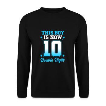19th Birthday Ten Year of Birth Date of Birth Date of Birth - Unisex Sweatshirt - black - Front - Alina (178cm) & Michal (187cm)