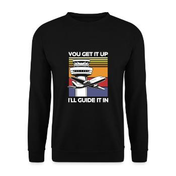 Air traffic controller - Unisex Sweatshirt - black - Front - Alina (178cm) & Michal (187cm)