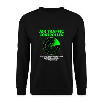 Air traffic controller - Unisex Sweatshirt - black - Front - Alina (178cm) & Michal (187cm)
