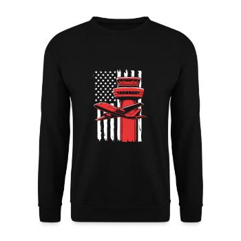 Air traffic controller - Unisex Sweatshirt - black - Front - Alina (178cm) & Michal (187cm)