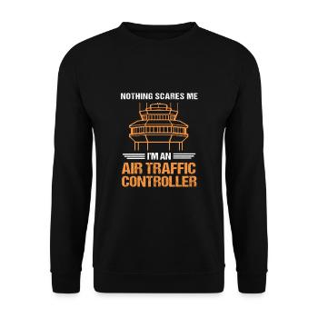 Air traffic controller - Unisex Sweatshirt - black - Front - Alina (178cm) & Michal (187cm)