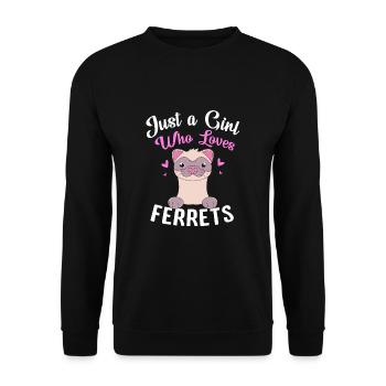 Frettchen - Unisex Pullover - Schwarz - Vorne - Alina (178cm) & Michal (187cm)