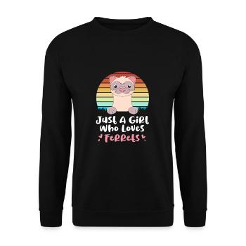 Frettchen - Unisex Pullover - Schwarz - Vorne - Alina (178cm) & Michal (187cm)