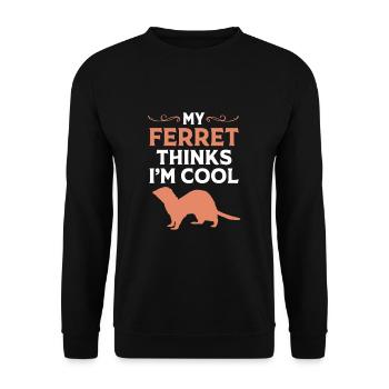 Frettchen - Unisex Pullover - Schwarz - Vorne - Alina (178cm) & Michal (187cm)