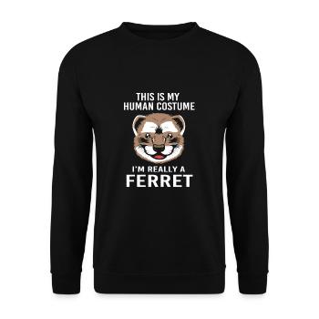 Frettchen - Unisex Pullover - Schwarz - Vorne - Alina (178cm) & Michal (187cm)