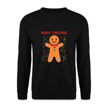 bonhomme en pain d’épice Coeur en pain d’épice Snacking en pain d’épice - Sweat-shirt Unisexe - noir - Devant - Alina (178cm) & Michal (187cm)