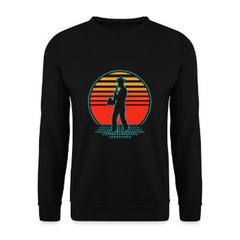 Saxophoniste saxophoniste - Sweat-shirt Unisexe - noir - Devant - Alina (178cm) & Michal (187cm)