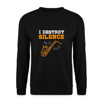 Saxophon Saxophonist - Unisex Pullover - Schwarz - Vorne - Alina (178cm) & Michal (187cm)
