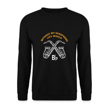 Saxophoniste saxophoniste - Sweat-shirt Unisexe - noir - Devant - Alina (178cm) & Michal (187cm)