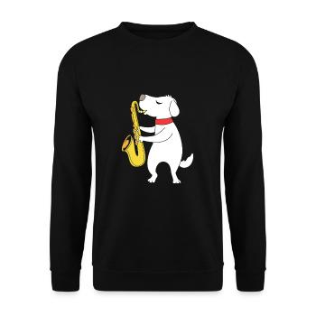 Saxophoniste saxophoniste - Sweat-shirt Unisexe - noir - Devant - Alina (178cm) & Michal (187cm)