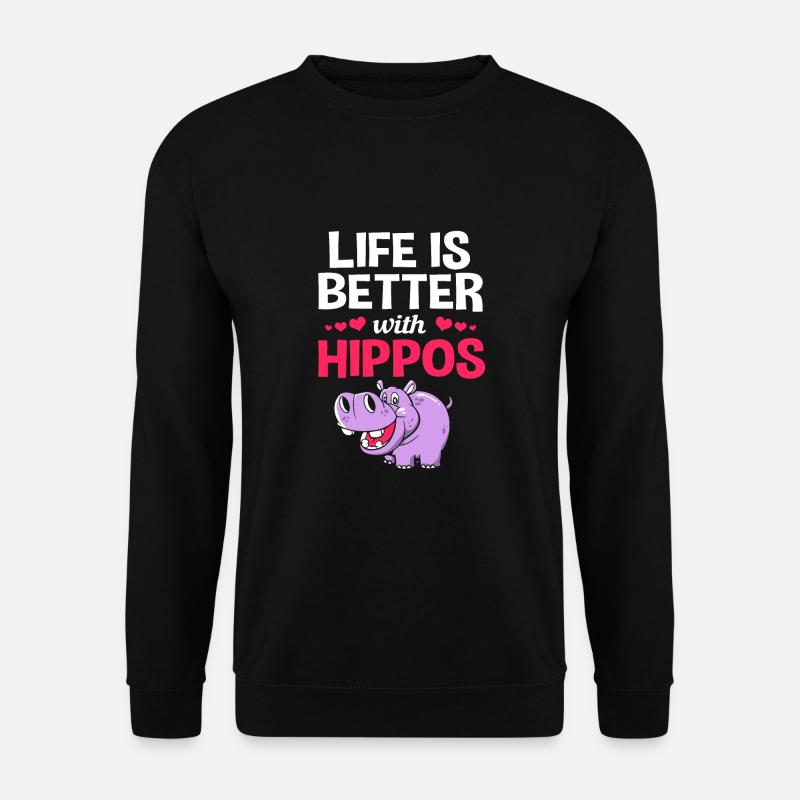 Hippopotame - Sweat-shirt Unisexe - noir