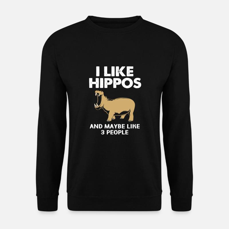 Nilpferd - Unisex Pullover - Schwarz