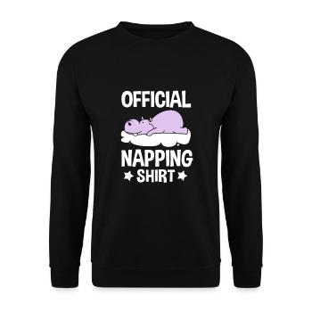 Nilpferd - Unisex Pullover - Schwarz - Vorne - Alina (178cm) & Michal (187cm)
