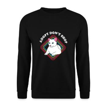 Katzenrettung Tierrechte Tierrettung Tierheim - Unisex Pullover - Schwarz - Vorne - Alina (178cm) & Michal (187cm)