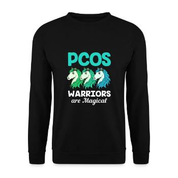 Pcos Awareness - Unisex Sweatshirt - black - Front - Alina (178cm) & Michal (187cm)