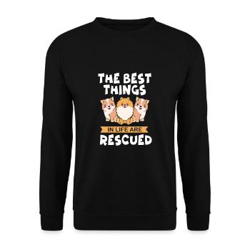 Dog Rescue Animal Rights Animal Rescue Animal Shelter - Unisex Sweatshirt - black - Front - Alina (178cm) & Michal (187cm)