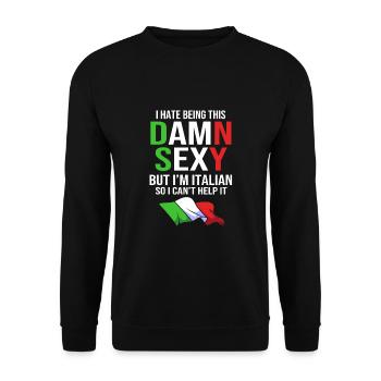 Italienisch Italia Italien - Unisex Pullover - Schwarz - Vorne - Alina (178cm) & Michal (187cm)