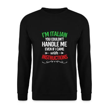 Italienisch Italia Italien - Unisex Pullover - Schwarz - Vorne - Alina (178cm) & Michal (187cm)