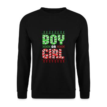 Christmas Gender Reveal Newborn Baby Sayings - Unisex Sweatshirt - black - Front - Alina (178cm) & Michal (187cm)