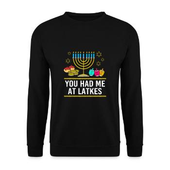 Chanukkah - Unisex Pullover - Schwarz - Vorne - Alina (178cm) & Michal (187cm)