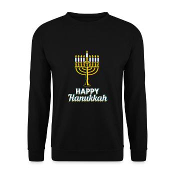 Chanukkah - Unisex Pullover - Schwarz - Vorne - Alina (178cm) & Michal (187cm)