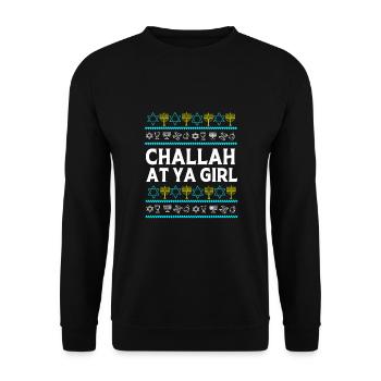 Chanukkah - Unisex Pullover - Schwarz - Vorne - Alina (178cm) & Michal (187cm)