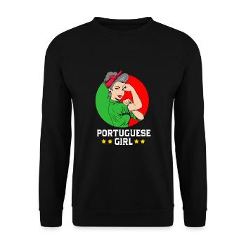 Portugal - Unisex Pullover - Schwarz - Vorne - Alina (178cm) & Michal (187cm)