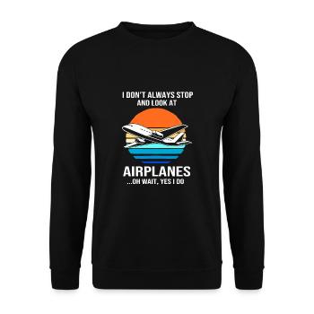Pilot Airplane - Unisex Sweatshirt - black - Front - Alina (178cm) & Michal (187cm)