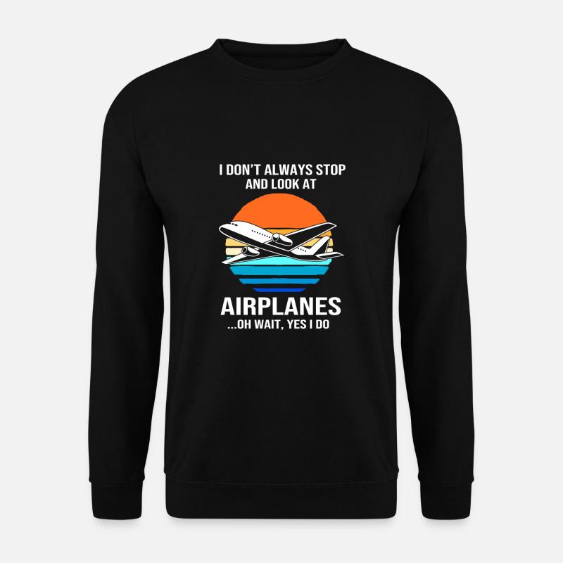 Pilot Airplane - Unisex Sweatshirt - black
