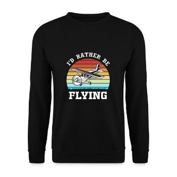 Pilot Airplane - Unisex Sweatshirt - black - Front - Alina (178cm) & Michal (187cm)