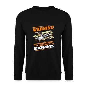 Pilot Airplane - Unisex Sweatshirt - black - Front - Alina (178cm) & Michal (187cm)