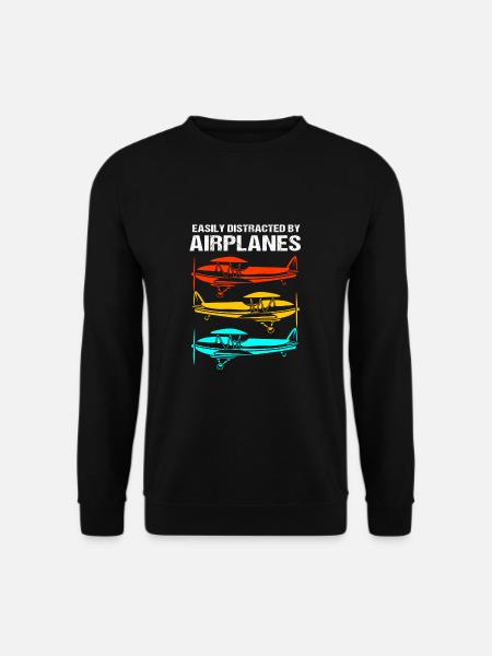 Pilot Airplane - Unisex Sweatshirt - black