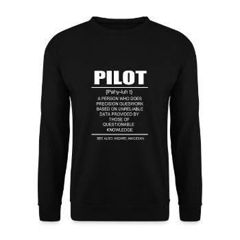 Pilot Airplane - Unisex Sweatshirt - black - Front - Alina (178cm) & Michal (187cm)