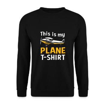 Pilot Airplane - Unisex Sweatshirt - black - Front - Alina (178cm) & Michal (187cm)