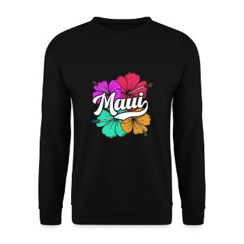 Maui Hawaii Hawaiian - Unisex Pullover - Schwarz - Vorne - Alina (178cm) & Michal (187cm)