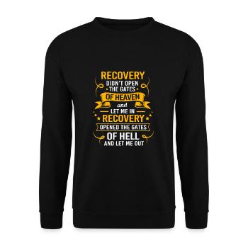Drug-free addiction addicted - Unisex Sweatshirt - black - Front - Alina (178cm) & Michal (187cm)