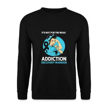 Drug-free addiction addicted - Unisex Sweatshirt - black - Front - Alina (178cm) & Michal (187cm)