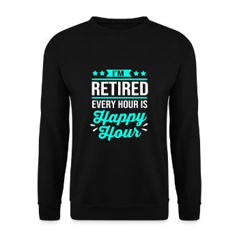 Retraité Retraité Retraité - Sweat-shirt Unisexe - noir - Devant - Alina (178cm) & Michal (187cm)