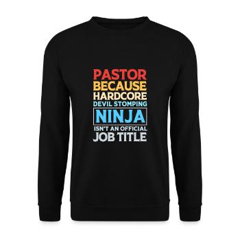 Pfarrer - Unisex Pullover - Schwarz - Vorne - Alina (178cm) & Michal (187cm)