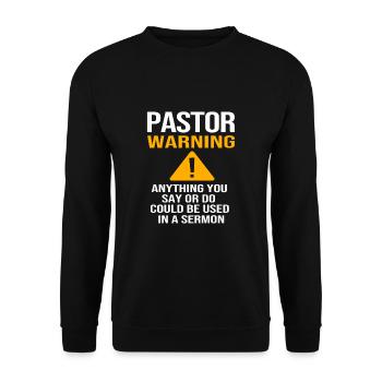 Pfarrer - Unisex Pullover - Schwarz - Vorne - Alina (178cm) & Michal (187cm)