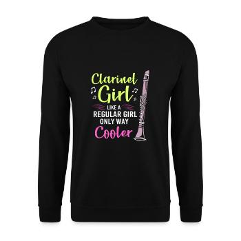 Clarinette - Sweat-shirt Unisexe - noir - Devant - Alina (178cm) & Michal (187cm)