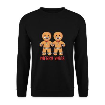 bonhomme en pain d’épice Coeur en pain d’épice Snacking en pain d’épice - Sweat-shirt Unisexe - noir - Devant - Alina (178cm) & Michal (187cm)