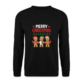 bonhomme en pain d’épice Coeur en pain d’épice Snacking en pain d’épice - Sweat-shirt Unisexe - noir - Devant - Alina (178cm) & Michal (187cm)