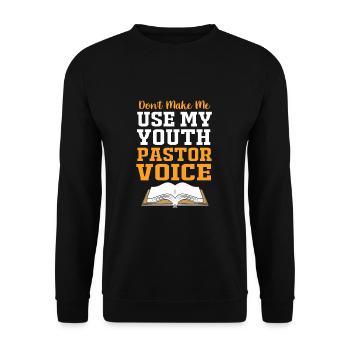 Youth pastor - Unisex Sweatshirt - black - Front - Alina (178cm) & Michal (187cm)