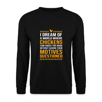 Chicken Poultry - Unisex Sweatshirt - black - Front - Alina (178cm) & Michal (187cm)