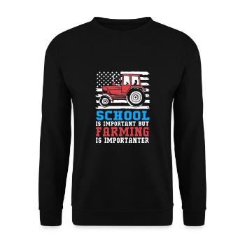 Farmer Farmer Farmer's Wife Farm - Unisex Sweatshirt - black - Front - Alina (178cm) & Michal (187cm)