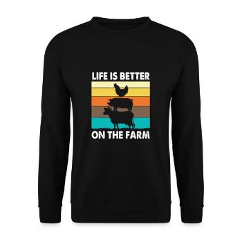 Farmer Farmer Farmer's Wife Farm - Unisex Sweatshirt - black - Front - Alina (178cm) & Michal (187cm)
